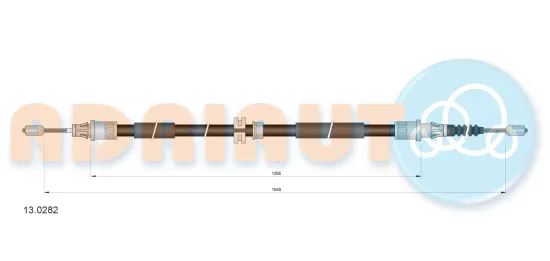Seilzug, Feststellbremse hinten links hinten rechts ADRIAUTO 13.0282 Bild Seilzug, Feststellbremse hinten links hinten rechts ADRIAUTO 13.0282