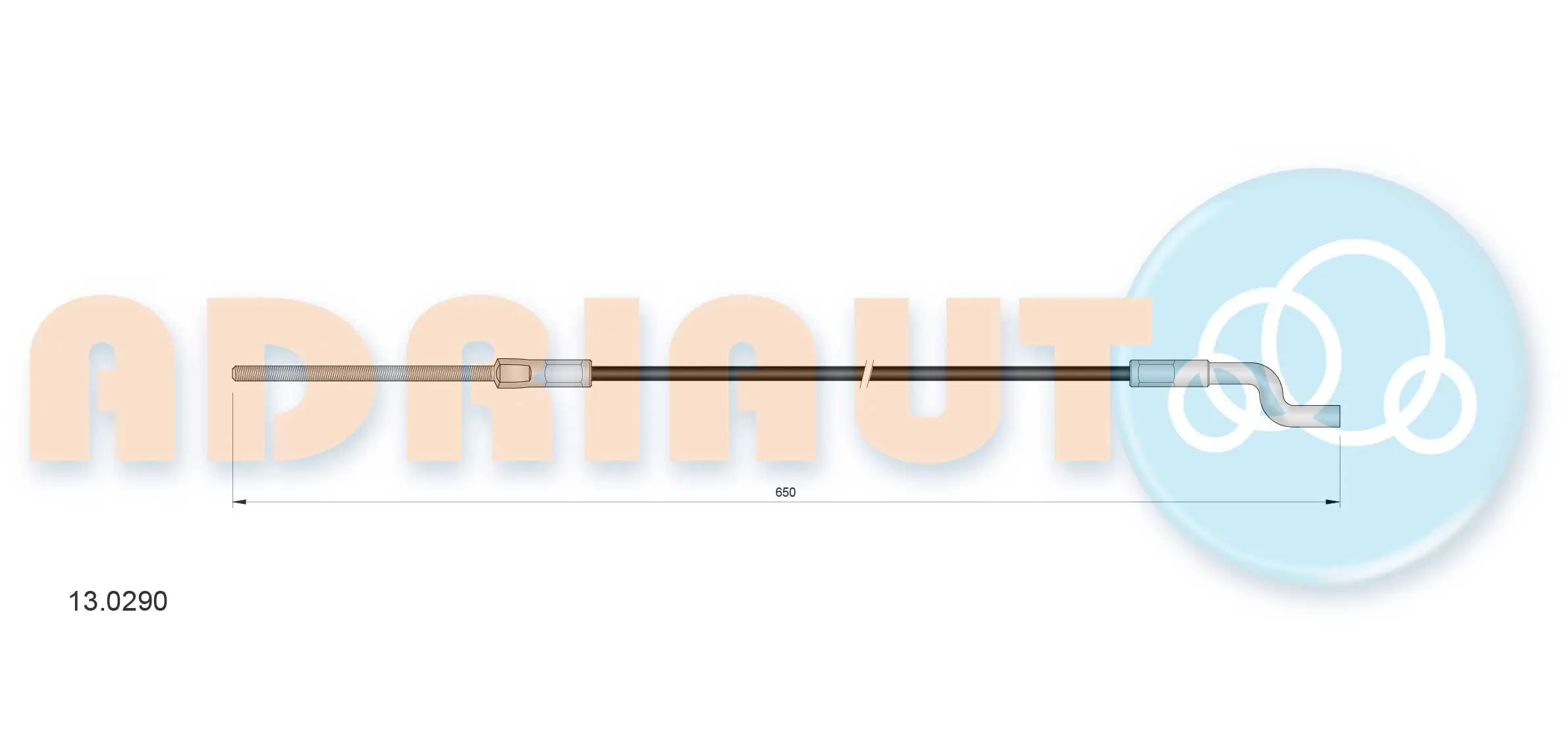 Seilzug, Feststellbremse Mitte ADRIAUTO 13.0290