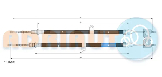 Seilzug, Feststellbremse hinten ADRIAUTO 13.0299 Bild Seilzug, Feststellbremse hinten ADRIAUTO 13.0299