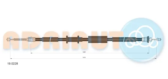 Seilzug, Feststellbremse hinten rechts ADRIAUTO 19.0228 Bild Seilzug, Feststellbremse hinten rechts ADRIAUTO 19.0228