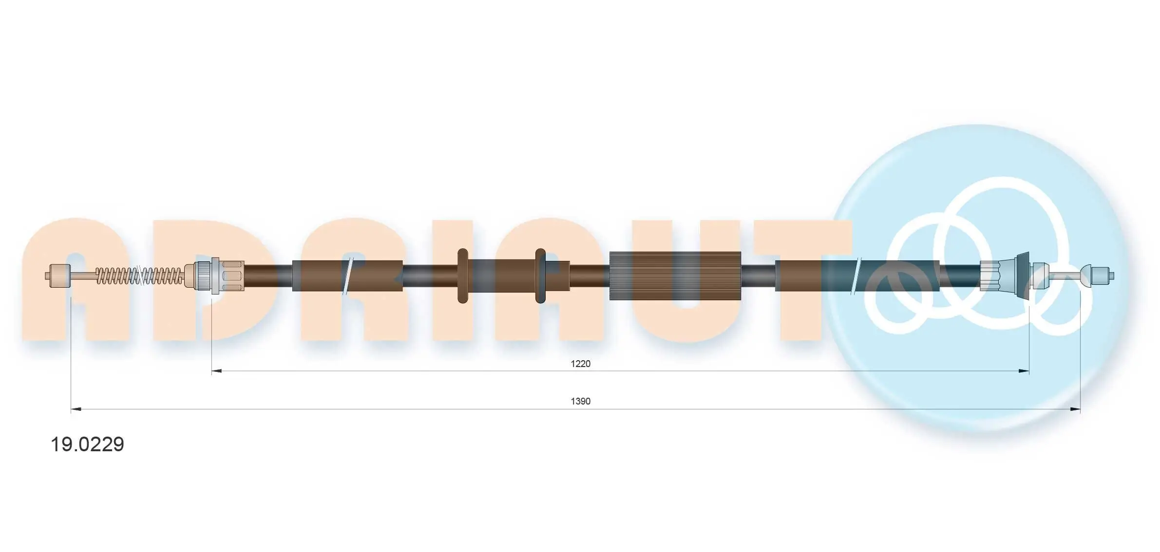 Seilzug, Feststellbremse hinten links ADRIAUTO 19.0229