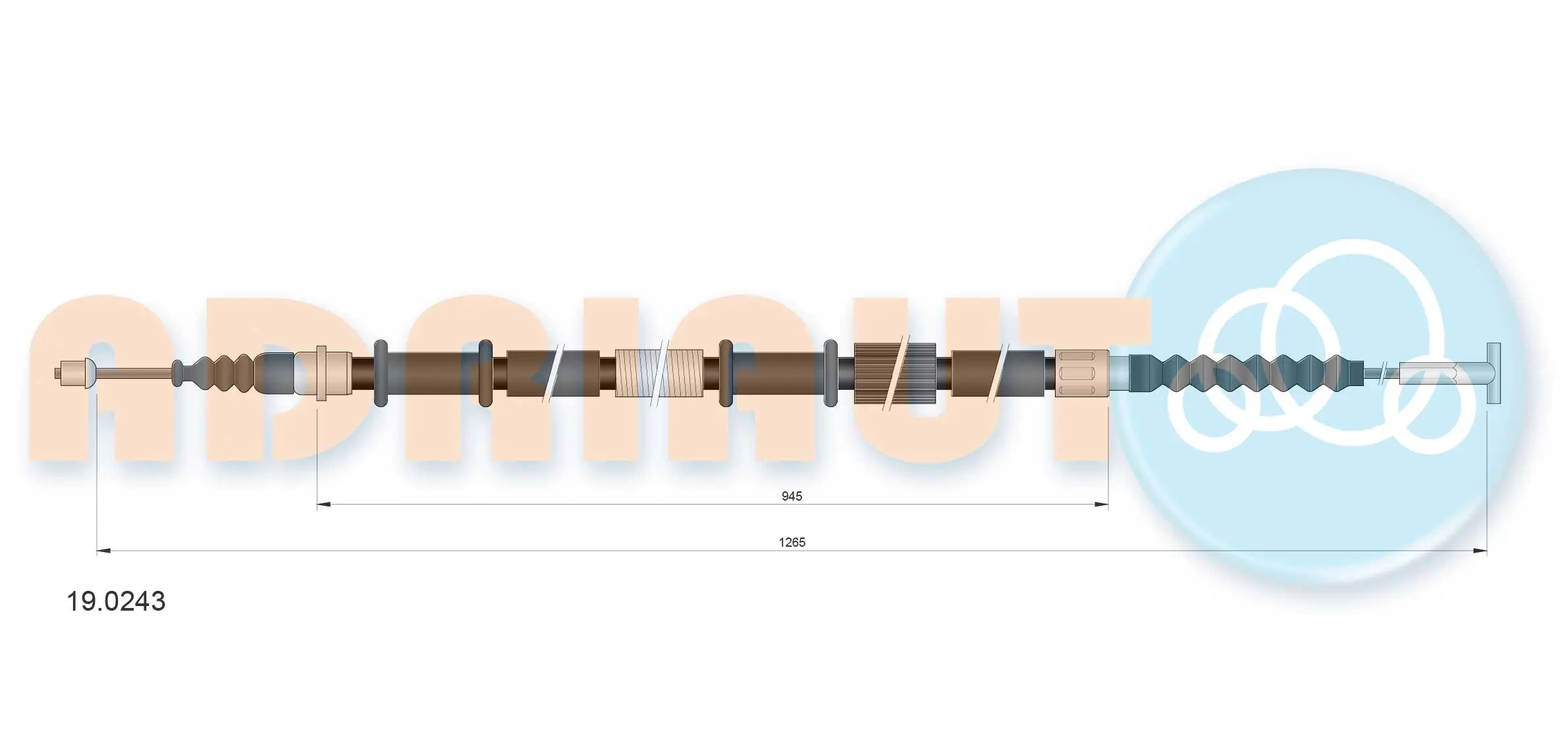 Seilzug, Feststellbremse hinten links ADRIAUTO 19.0243