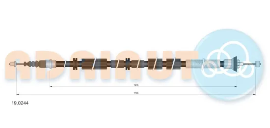 Seilzug, Feststellbremse hinten rechts ADRIAUTO 19.0244 Bild Seilzug, Feststellbremse hinten rechts ADRIAUTO 19.0244