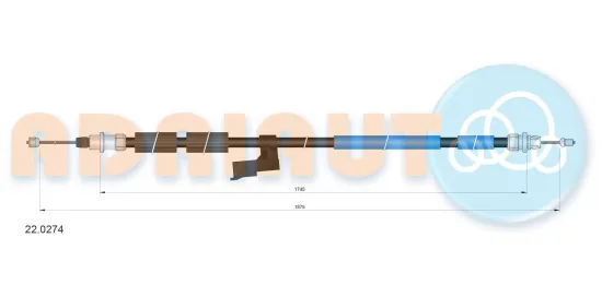 Seilzug, Feststellbremse hinten rechts ADRIAUTO 22.0274 Bild Seilzug, Feststellbremse hinten rechts ADRIAUTO 22.0274