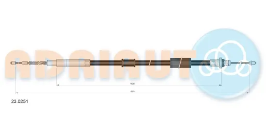 Seilzug, Feststellbremse hinten links hinten rechts ADRIAUTO 23.0251 Bild Seilzug, Feststellbremse hinten links hinten rechts ADRIAUTO 23.0251