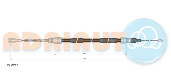 Seilzug, Feststellbremse hinten links hinten rechts ADRIAUTO 27.0217 Bild Seilzug, Feststellbremse hinten links hinten rechts ADRIAUTO 27.0217