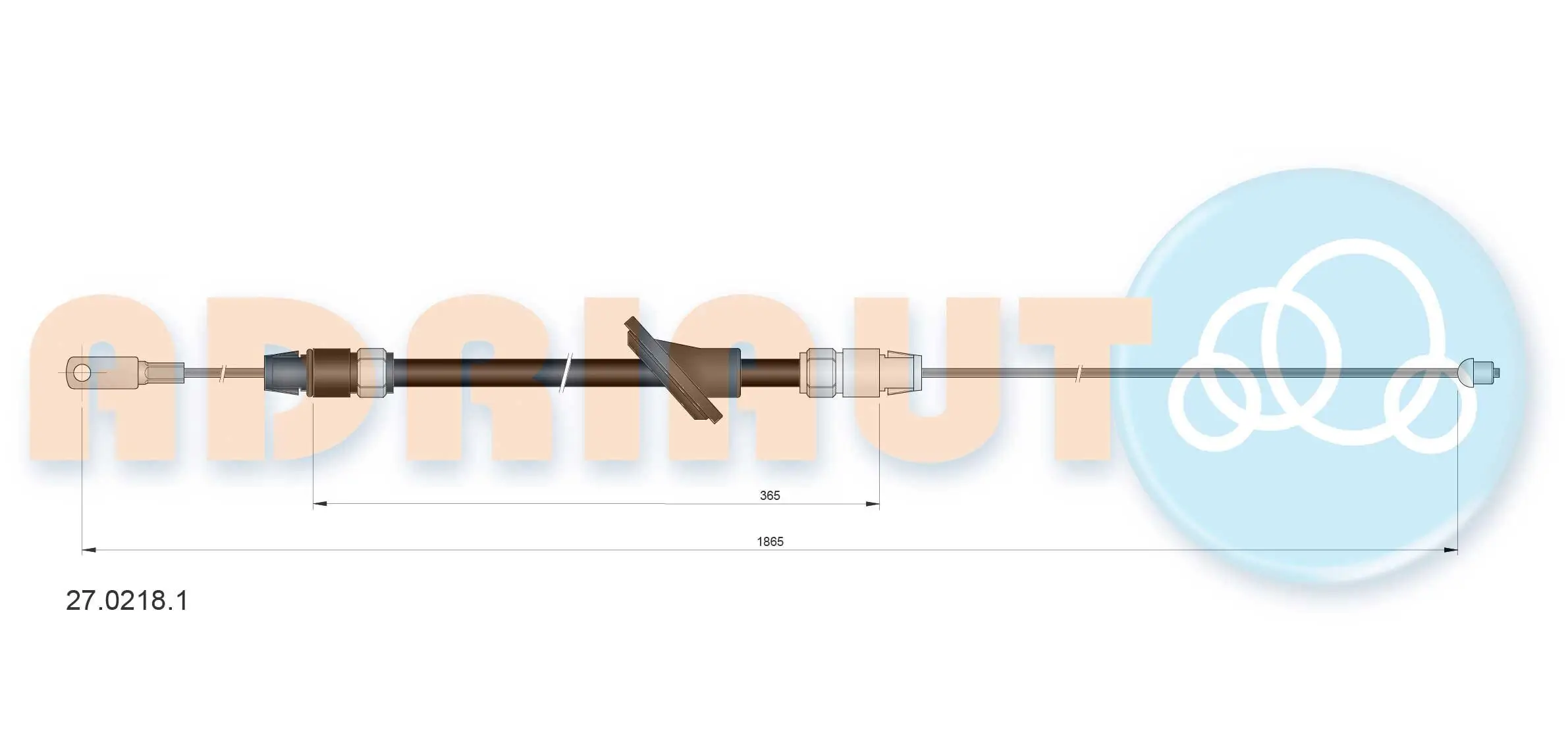 Seilzug, Feststellbremse vorne ADRIAUTO 27.0218.1