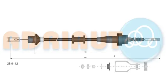 Seilzug, Kupplungsbetätigung ADRIAUTO 28.0112 Bild Seilzug, Kupplungsbetätigung ADRIAUTO 28.0112