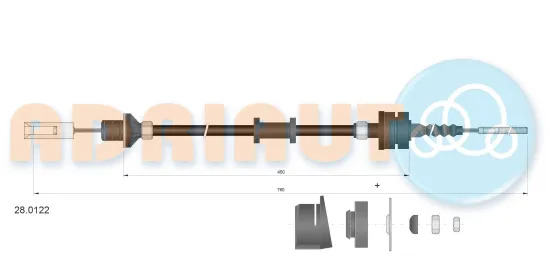 Seilzug, Kupplungsbetätigung ADRIAUTO 28.0122 Bild Seilzug, Kupplungsbetätigung ADRIAUTO 28.0122