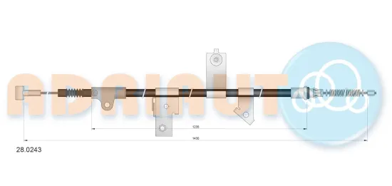 Seilzug, Feststellbremse hinten rechts ADRIAUTO 28.0243 Bild Seilzug, Feststellbremse hinten rechts ADRIAUTO 28.0243