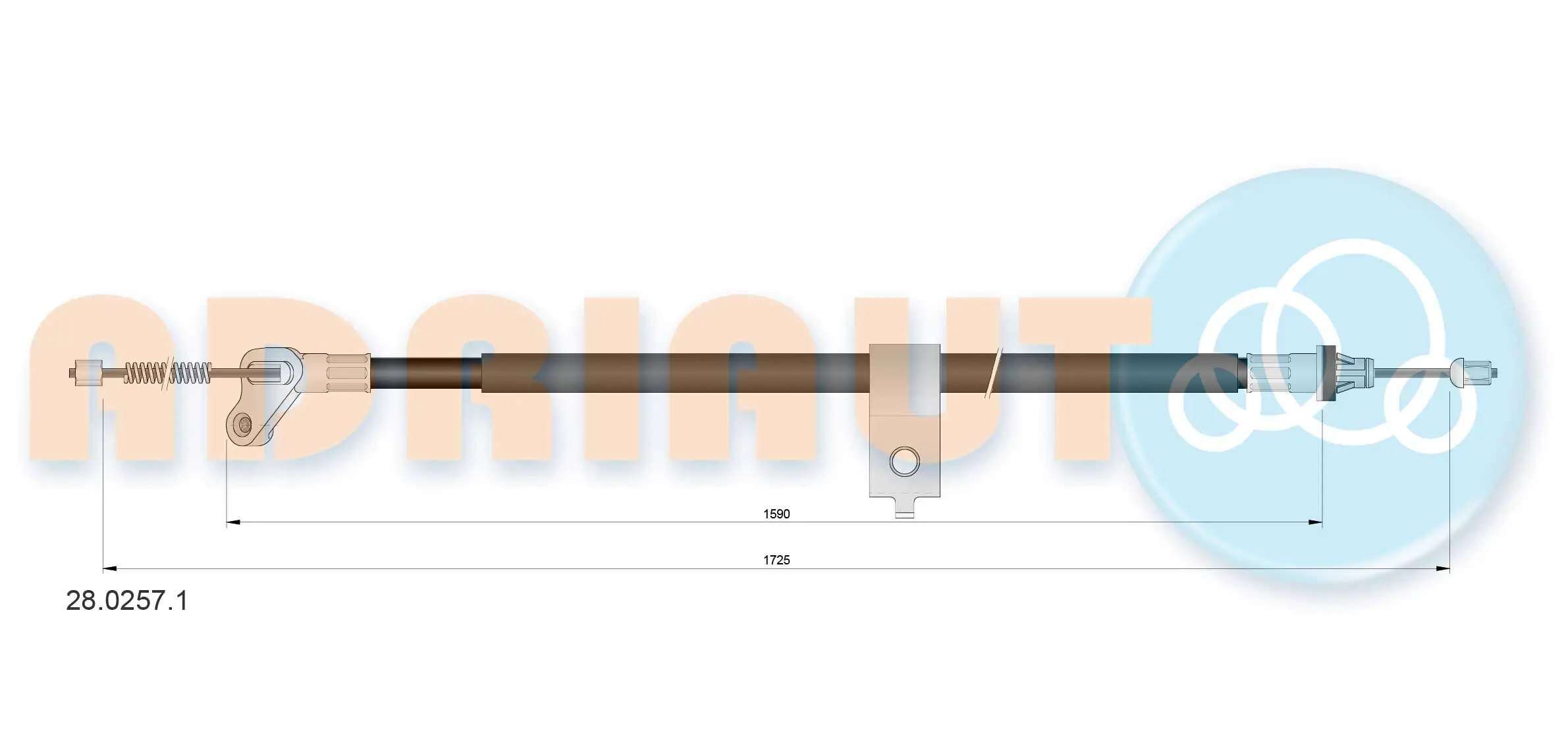 Seilzug, Feststellbremse hinten rechts ADRIAUTO 28.0257.1