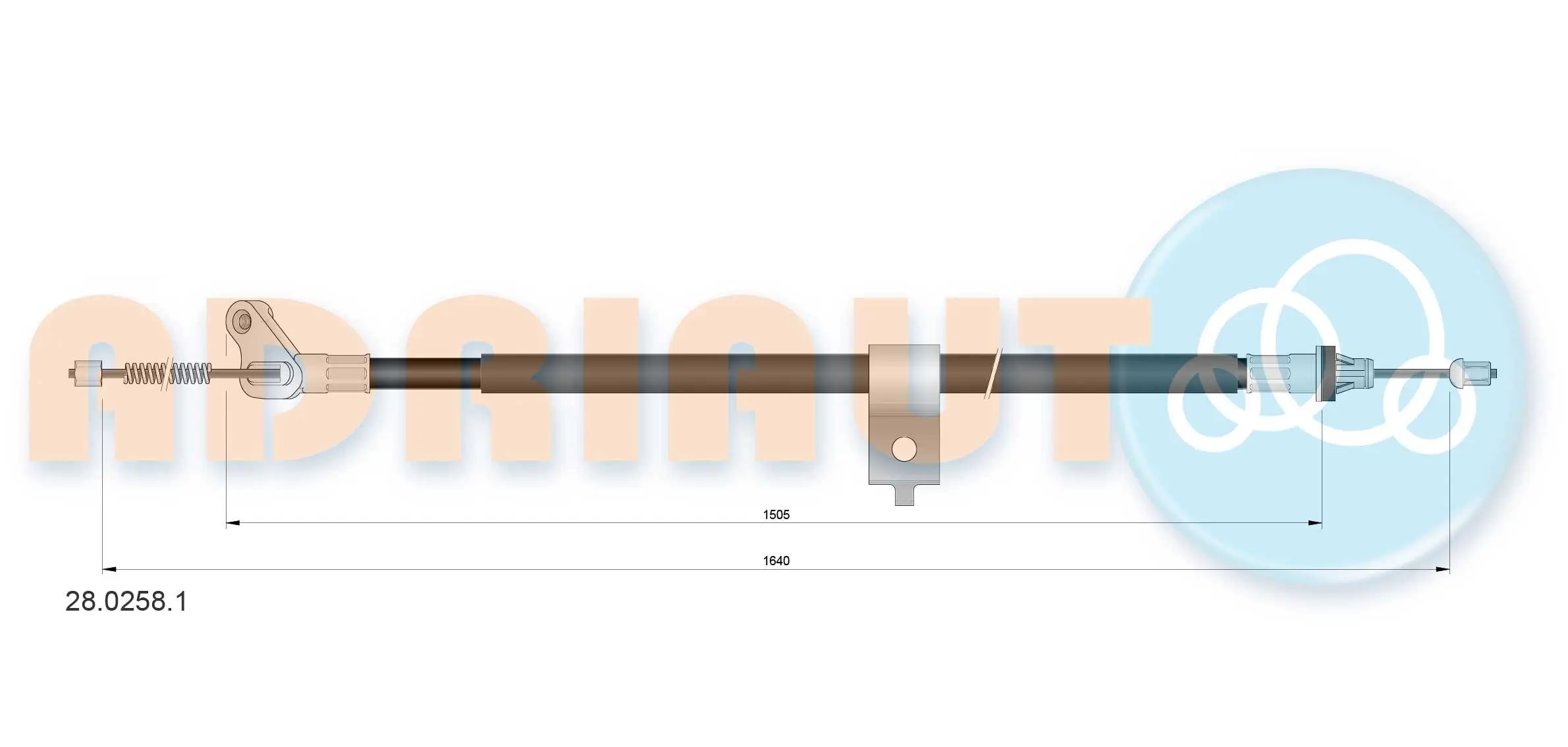 Seilzug, Feststellbremse hinten links ADRIAUTO 28.0258.1