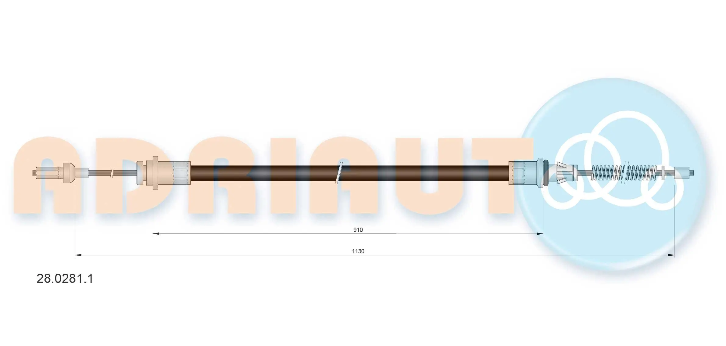 Seilzug, Feststellbremse hinten links hinten rechts ADRIAUTO 28.0281.1