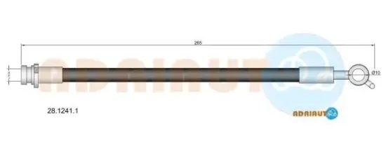 Bremsschlauch Hinterachse rechts außen ADRIAUTO 28.1241.1 Bild Bremsschlauch Hinterachse rechts außen ADRIAUTO 28.1241.1