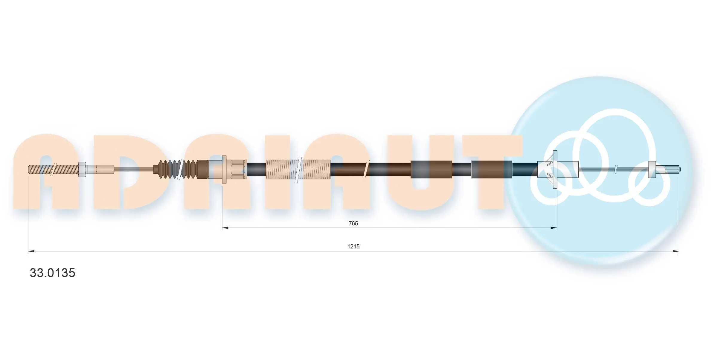 Seilzug, Kupplungsbetätigung ADRIAUTO 33.0135