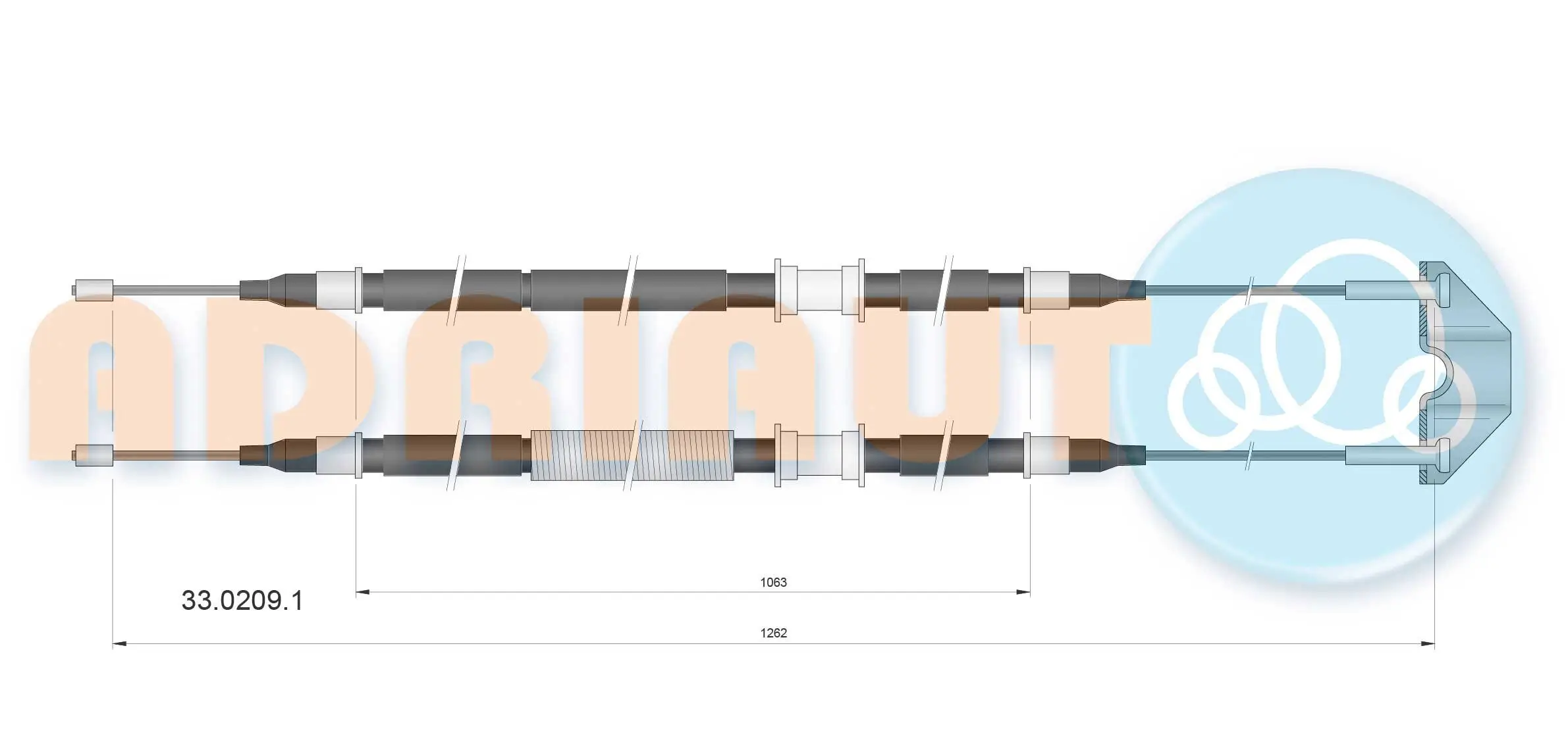 Seilzug, Feststellbremse hinten ADRIAUTO 33.0209.1