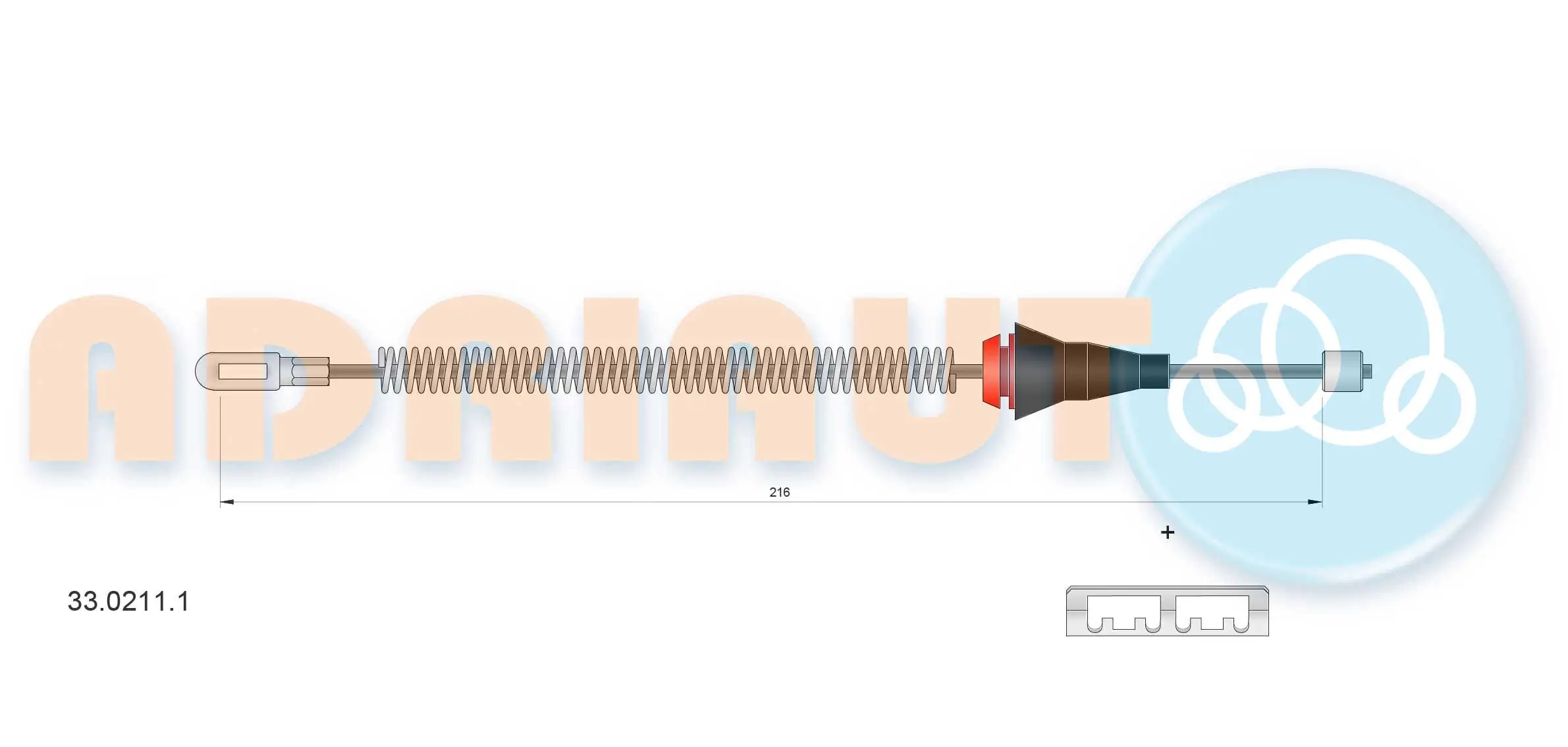 Seilzug, Feststellbremse hinten links hinten rechts ADRIAUTO 33.0211.1