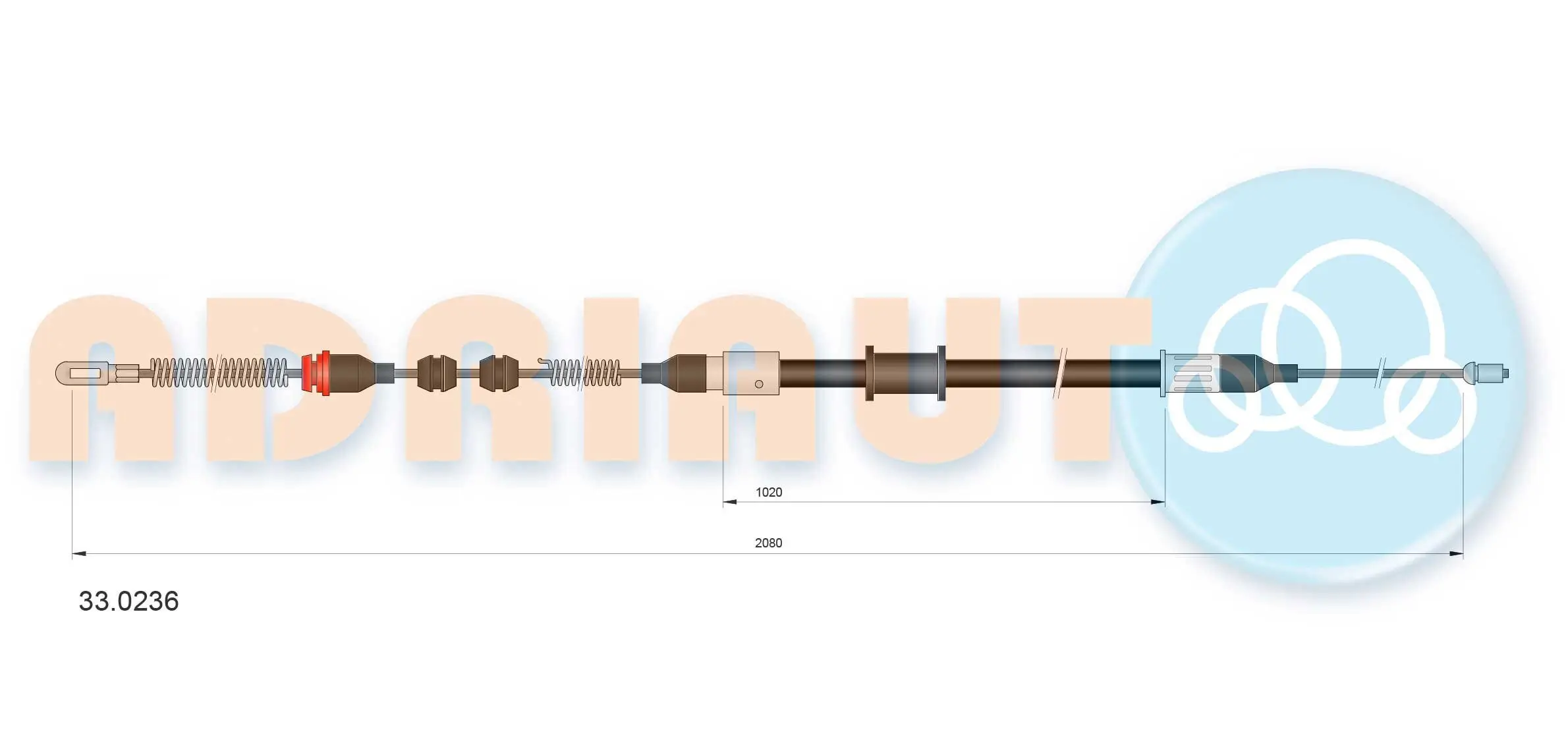 Seilzug, Feststellbremse hinten rechts ADRIAUTO 33.0236