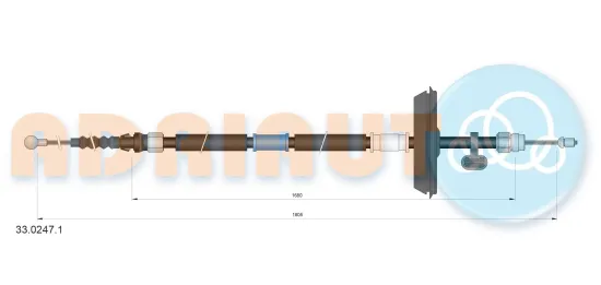 Seilzug, Feststellbremse hinten links hinten rechts ADRIAUTO 33.0247.1 Bild Seilzug, Feststellbremse hinten links hinten rechts ADRIAUTO 33.0247.1