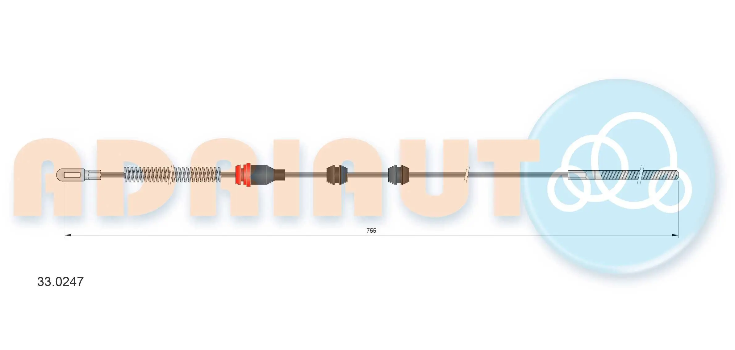 Seilzug, Feststellbremse hinten links ADRIAUTO 33.0247