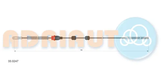 Seilzug, Feststellbremse hinten links ADRIAUTO 33.0247 Bild Seilzug, Feststellbremse hinten links ADRIAUTO 33.0247