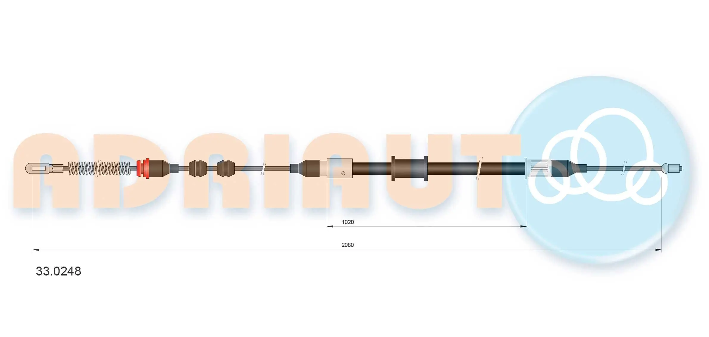 Seilzug, Feststellbremse hinten rechts ADRIAUTO 33.0248