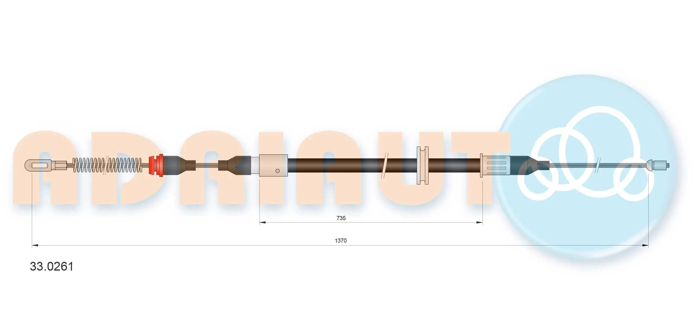 Seilzug, Feststellbremse hinten links ADRIAUTO 33.0261