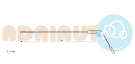 Seilzug, Feststellbremse hinten links ADRIAUTO 33.0264 Bild Seilzug, Feststellbremse hinten links ADRIAUTO 33.0264