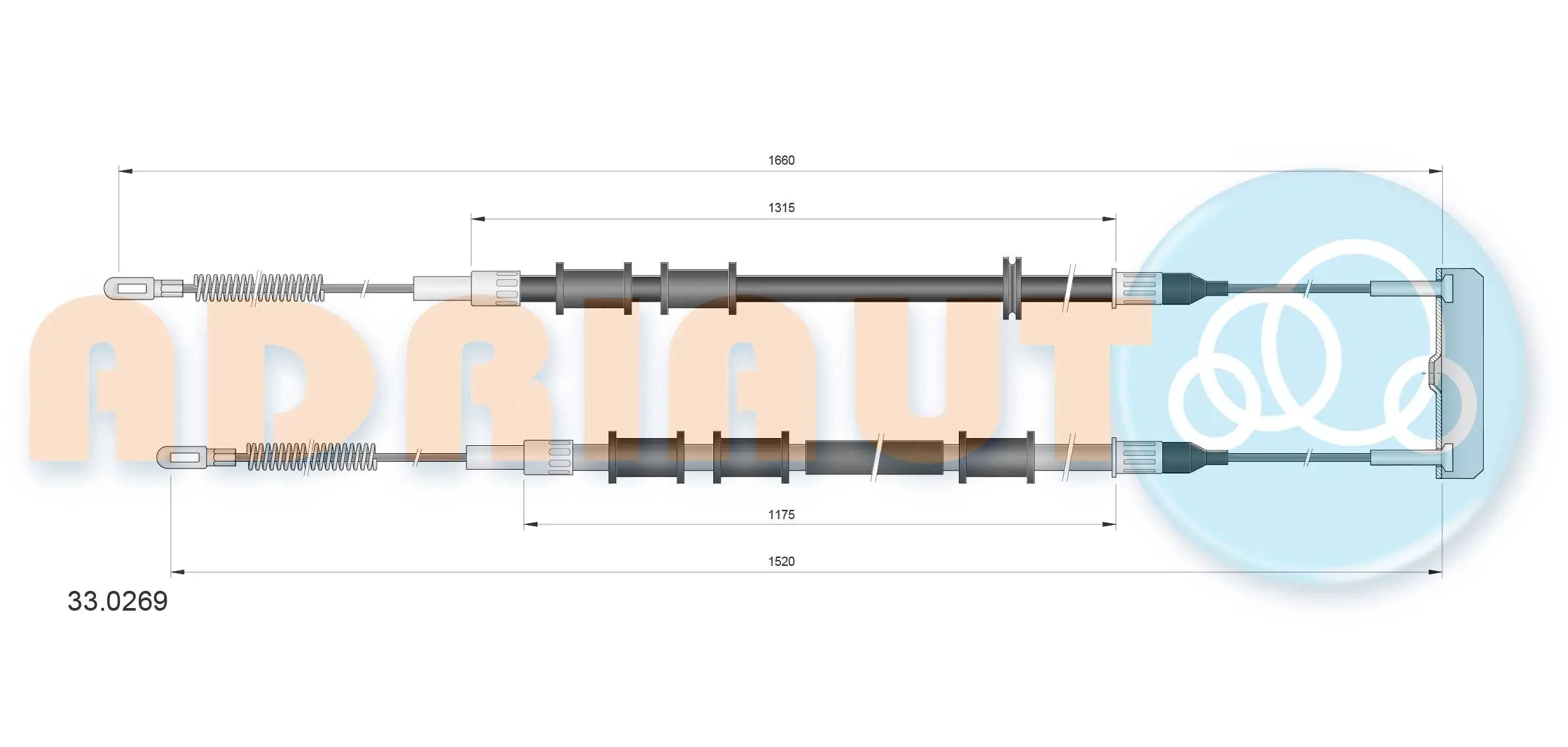 Seilzug, Feststellbremse hinten ADRIAUTO 33.0269