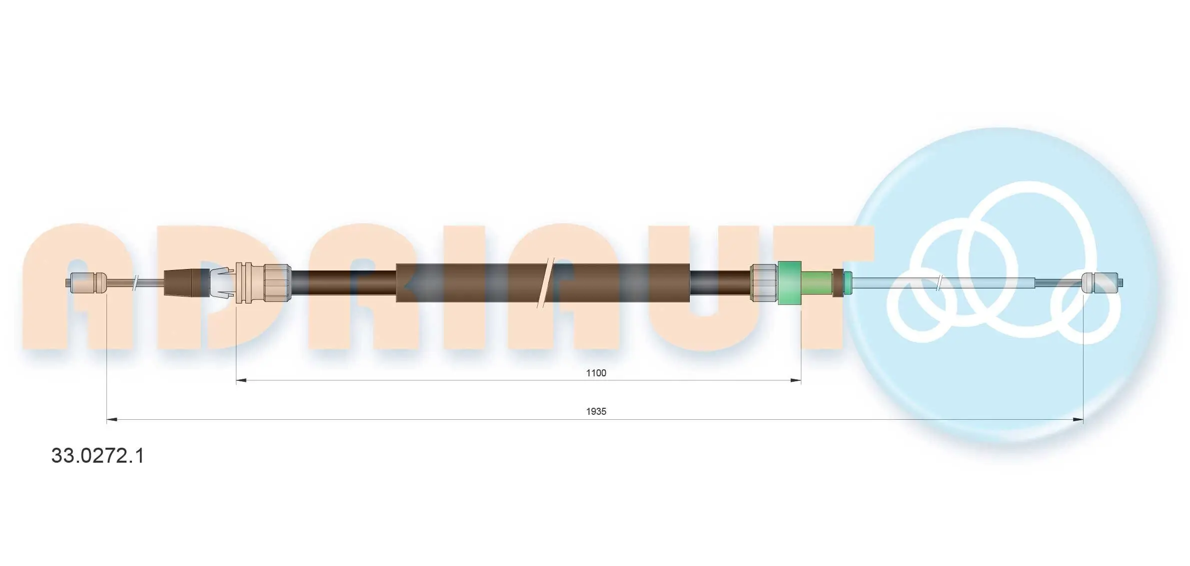 Seilzug, Feststellbremse hinten links hinten rechts ADRIAUTO 33.0272.1