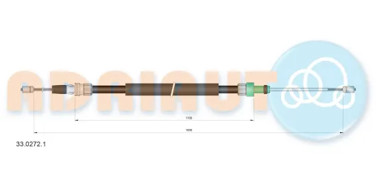 Seilzug, Feststellbremse hinten links hinten rechts ADRIAUTO 33.0272.1 Bild Seilzug, Feststellbremse hinten links hinten rechts ADRIAUTO 33.0272.1