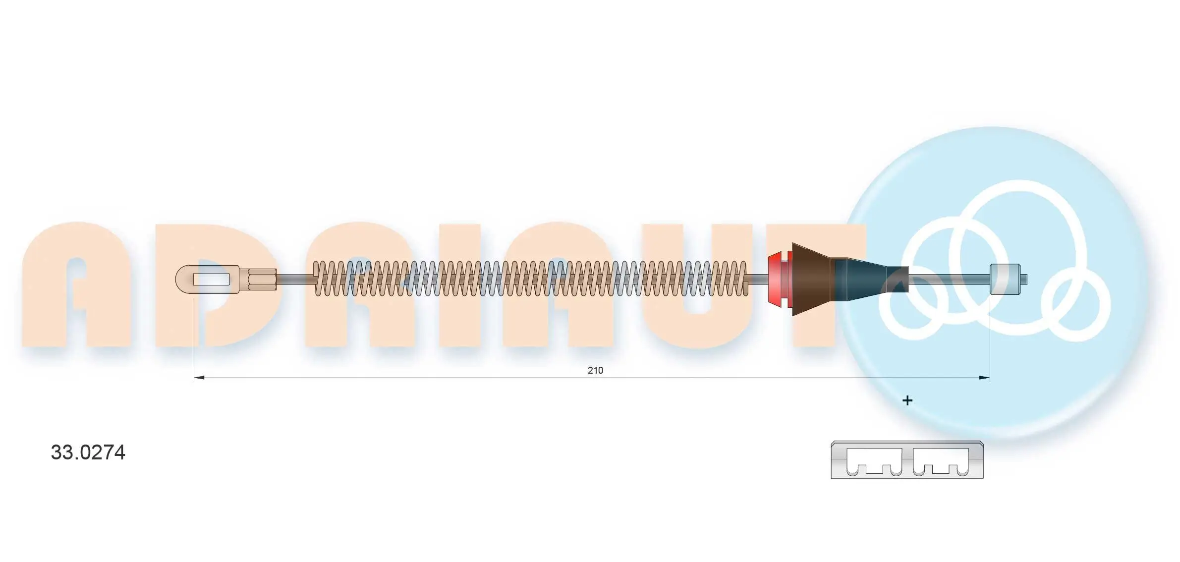 Seilzug, Feststellbremse hinten links hinten rechts ADRIAUTO 33.0274