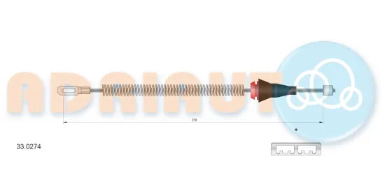 Seilzug, Feststellbremse hinten links hinten rechts ADRIAUTO 33.0274 Bild Seilzug, Feststellbremse hinten links hinten rechts ADRIAUTO 33.0274