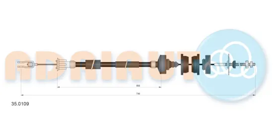Seilzug, Kupplungsbetätigung ADRIAUTO 35.0109 Bild Seilzug, Kupplungsbetätigung ADRIAUTO 35.0109