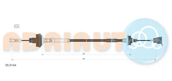 Seilzug, Kupplungsbetätigung ADRIAUTO 35.0144 Bild Seilzug, Kupplungsbetätigung ADRIAUTO 35.0144