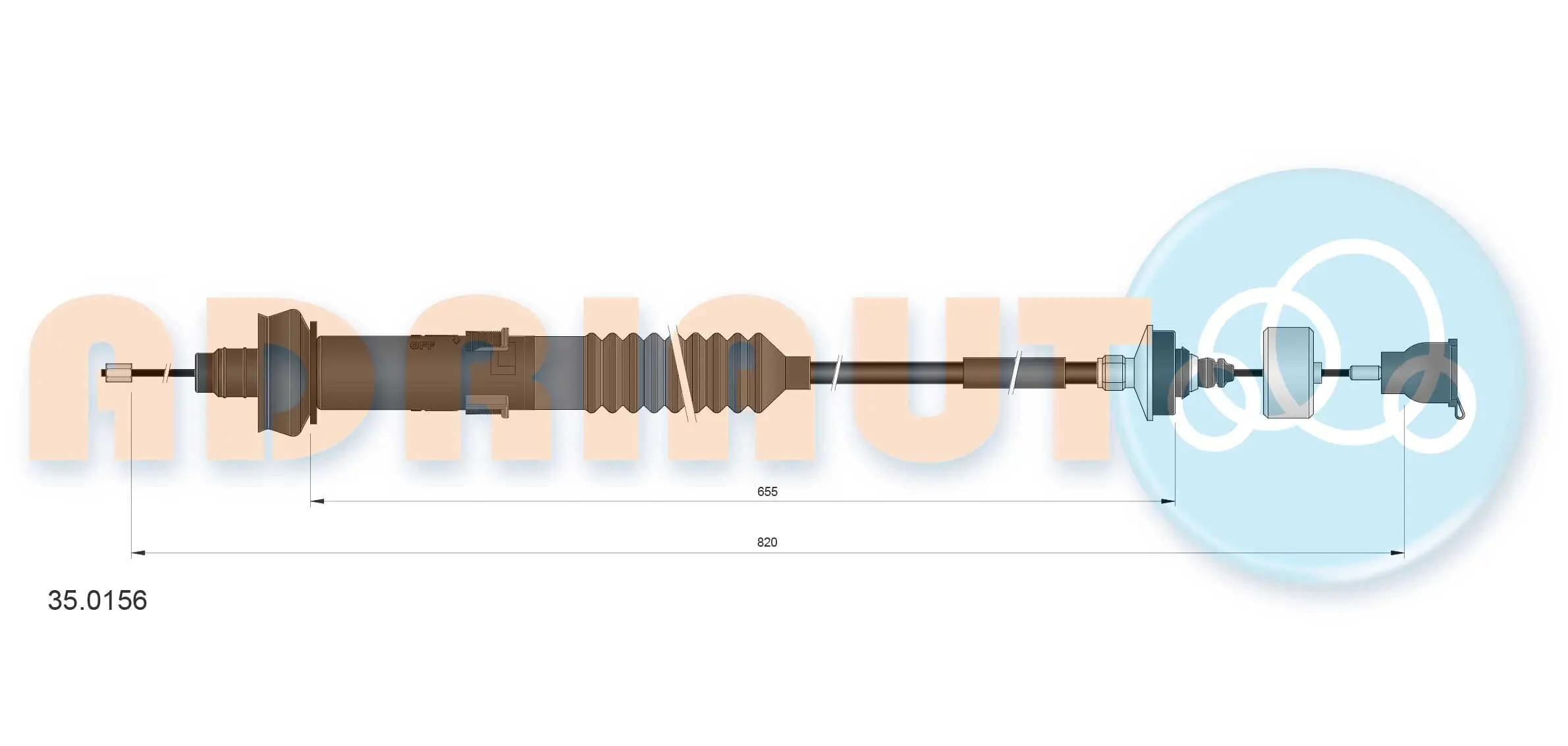 Seilzug, Kupplungsbetätigung ADRIAUTO 35.0156