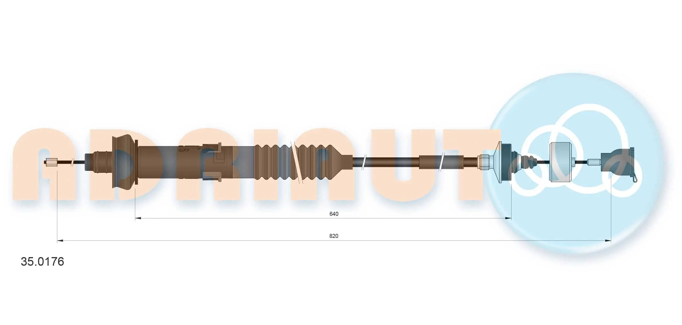 Seilzug, Kupplungsbetätigung ADRIAUTO 35.0176