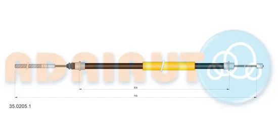 Seilzug, Feststellbremse hinten links ADRIAUTO 35.0205.1 Bild Seilzug, Feststellbremse hinten links ADRIAUTO 35.0205.1