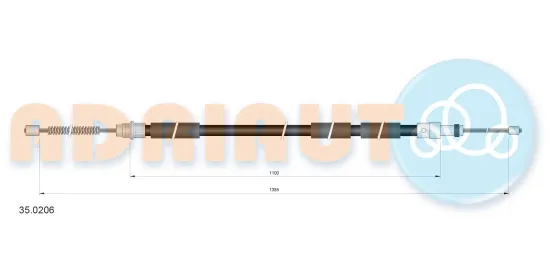 Seilzug, Feststellbremse hinten rechts ADRIAUTO 35.0206 Bild Seilzug, Feststellbremse hinten rechts ADRIAUTO 35.0206