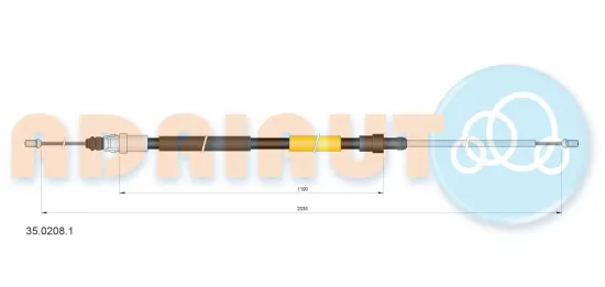 Seilzug, Feststellbremse hinten links hinten rechts ADRIAUTO 35.0208.1 Bild Seilzug, Feststellbremse hinten links hinten rechts ADRIAUTO 35.0208.1