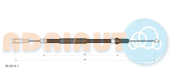 Seilzug, Feststellbremse hinten rechts ADRIAUTO 35.0214.1 Bild Seilzug, Feststellbremse hinten rechts ADRIAUTO 35.0214.1
