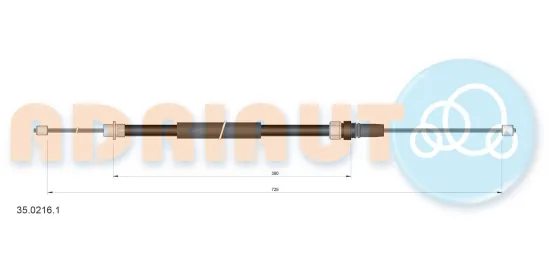 Seilzug, Feststellbremse hinten links ADRIAUTO 35.0216.1 Bild Seilzug, Feststellbremse hinten links ADRIAUTO 35.0216.1