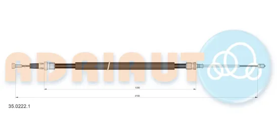 Seilzug, Feststellbremse hinten links hinten rechts ADRIAUTO 35.0222.1 Bild Seilzug, Feststellbremse hinten links hinten rechts ADRIAUTO 35.0222.1