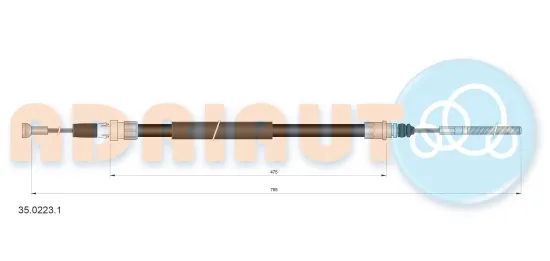 Seilzug, Feststellbremse hinten rechts ADRIAUTO 35.0223.1 Bild Seilzug, Feststellbremse hinten rechts ADRIAUTO 35.0223.1