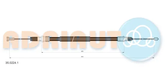 Seilzug, Feststellbremse hinten links ADRIAUTO 35.0224.1 Bild Seilzug, Feststellbremse hinten links ADRIAUTO 35.0224.1