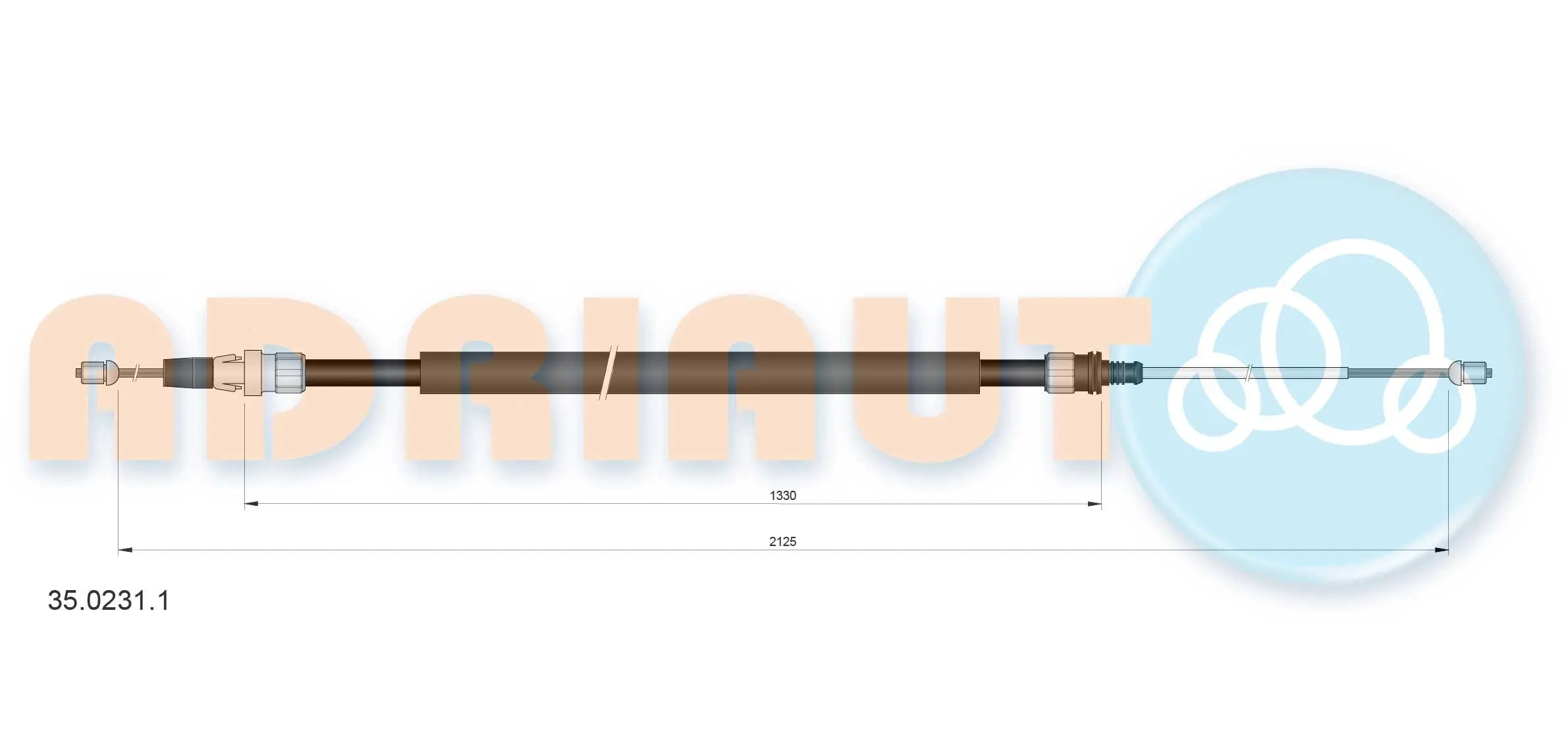 Seilzug, Feststellbremse hinten links hinten rechts ADRIAUTO 35.0231.1
