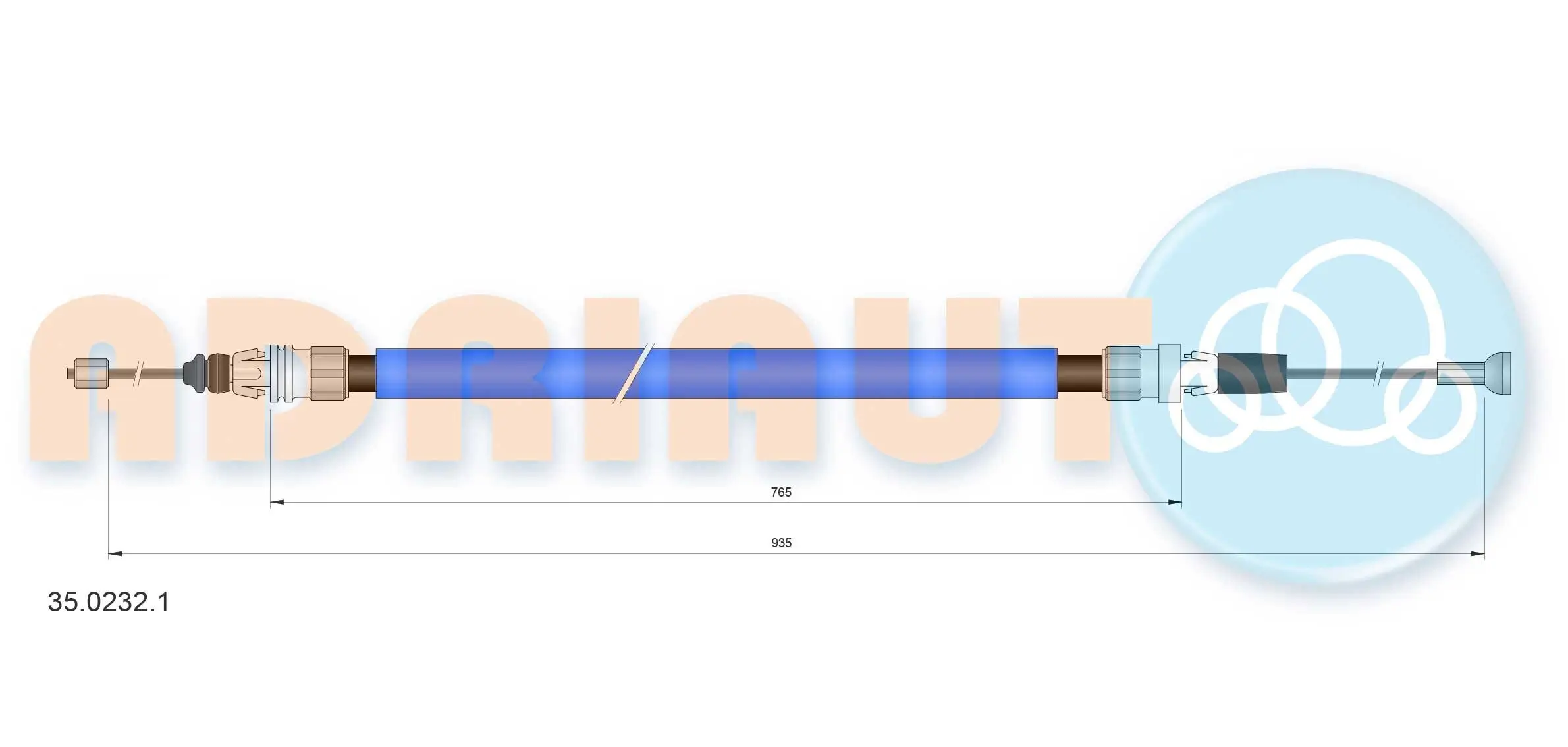 Seilzug, Feststellbremse hinten links ADRIAUTO 35.0232.1