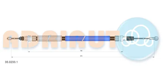 Seilzug, Feststellbremse hinten rechts ADRIAUTO 35.0233.1 Bild Seilzug, Feststellbremse hinten rechts ADRIAUTO 35.0233.1