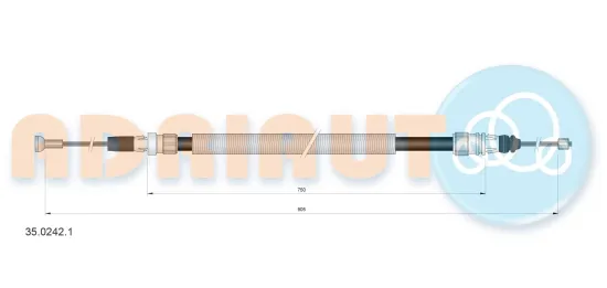 Seilzug, Feststellbremse hinten links hinten rechts ADRIAUTO 35.0242.1 Bild Seilzug, Feststellbremse hinten links hinten rechts ADRIAUTO 35.0242.1
