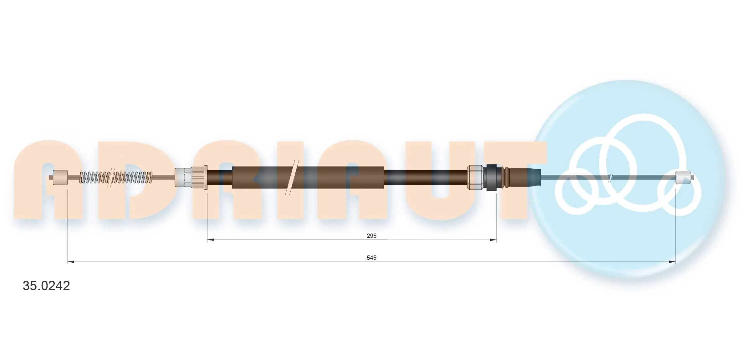 Seilzug, Feststellbremse hinten rechts ADRIAUTO 35.0242